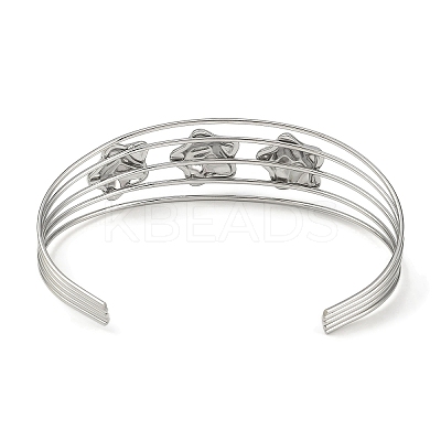 Non-Tarnish 304 Stainless Steel Hollow Open Cuff Bangles BJEW-Q348-03P-04-1