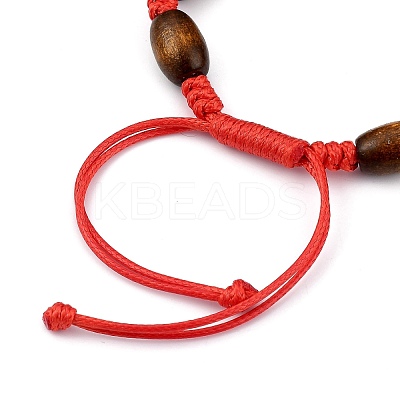 Adjustable Korean Waxed Polyester Cord Kid Braided Beads Bracelets BJEW-JB05437-1