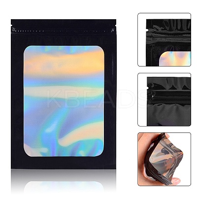 120Pcs 4 Style Rectangle Zip Top Plastic Glitter Holographic Bags OPP-SZ0001-02-1