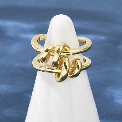 Brass Adjustable Cuff Rings for Women RJEW-C129-03G-1