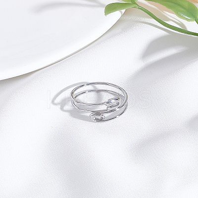 1Pc Stainless Steel Cuff Rings for Women RJEW-LP0002-26P-1
