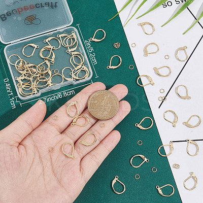 50Pcs Brass Leverback Earring Findings KK-BBC0005-72G-1