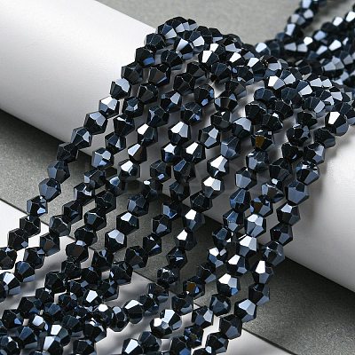 Opaque Solid Color Electroplate Glass Beads Strands EGLA-A039-P4mm-A17-1