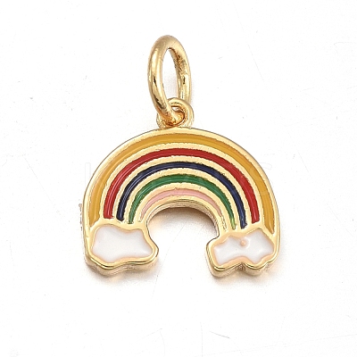 Brass Enamel Charms X-KK-L178-08G-1