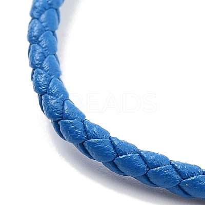 Braided Round Imitation Leather Bracelets Making BJEW-H610-03G-1