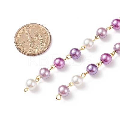 Handmade Glass Pearl Beaded Chain AJEW-JB01134-02-1