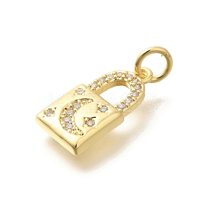 Rack Plating Brass Micro Pave Cubic Zirconia Pendants KK-M296-18G-1