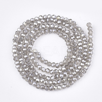 Faceted(32 Facets) Electroplate Glass Beads Strands X-EGLA-R016-4m-27-1