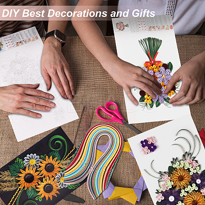 Flower/Bird Pattern Cardboard DIY Paper Quilling Tools Drawings Sample Cards DIY-GA0006-36-1