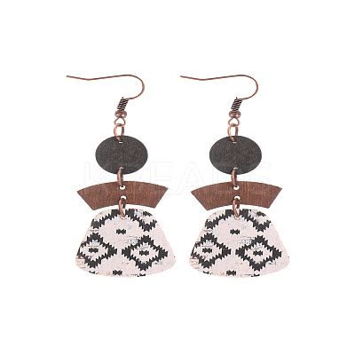Alloy with Imitation Leather Dangle Earrings FS-WG30D02-09-1
