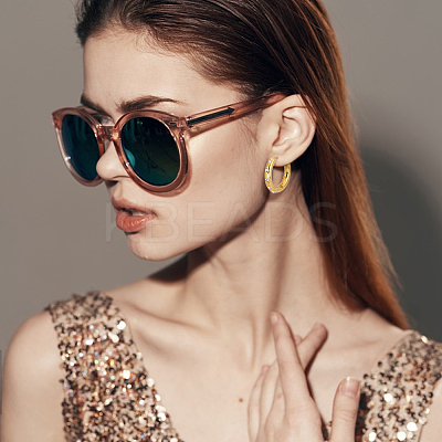 3Pairs 3 Colors Real 18K Gold Plated 304 Stainless Steel Huggie Hoop Earrings with Cubic Zirconia EJEW-PH0001-27-1
