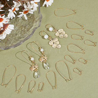 40Pcs 4 Styles Brass Hoop Earring Findings FIND-BBC0003-29-1