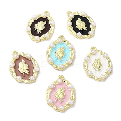 Rack Plating Spray Painted Alloy Pendants FIND-C049-08G-1