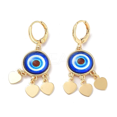 Real 18K Gold Plated Brass Heart Chandelier Earrings EJEW-L269-048G-02-1