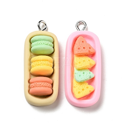 Oval Imitation Food Opaque Resin Pendants RESI-G043-C04-1