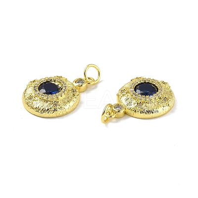 Brass Micro Pave Clear Cubic Zirconia Pendants KK-E068-VF326-1