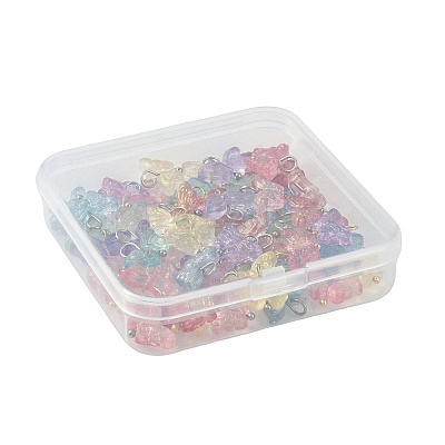 70Pcs 14 Colors Glass Pendants PALLOY-FS00052-1