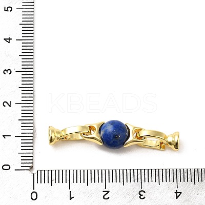 Natural Dyed Lapis Lazuli with Brass Fold Over Clasps G-G141-03G-18-1