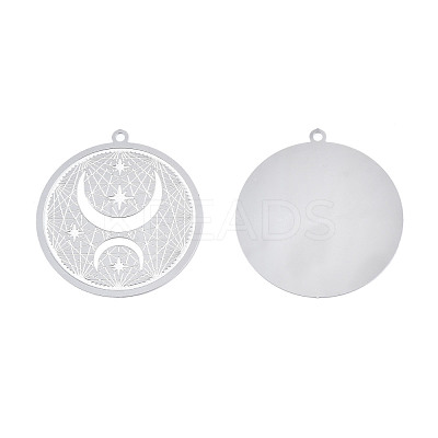 Non-Tarnish 304 Stainless Steel Filigree Pendants STAS-S118-054-1
