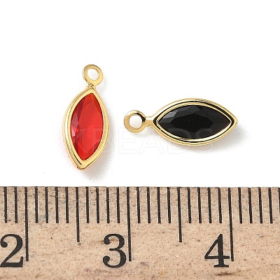 Brass Micro Pave Cubic Zirconia with Glass Pendants KK-Z136-31G-1