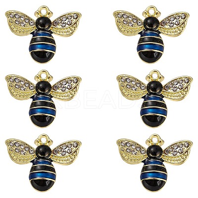 6Pcs Rack Plating Alloy Enamel Pendants ENAM-YW0002-56G-1