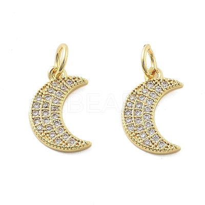 Brass Micro Pave Cubic Zirconia Charms KK-C092-23C-G-1