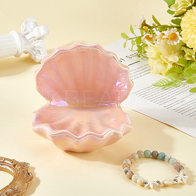 Shell Shape Porcelain Jewelry Plate AJEW-WH20080-08B-1