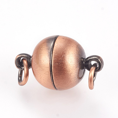 Brass Magnetic Clasps with Loops KK-E737-30R-1
