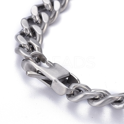 Tarnish Resistant Religion 304 Stainless Steel Cuban Link Chain Bracelets LS-BJEW-P263-H01-P-1