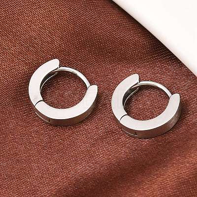 316 Surgical Stainless Hoop Earrings EJEW-C160-13AS-1
