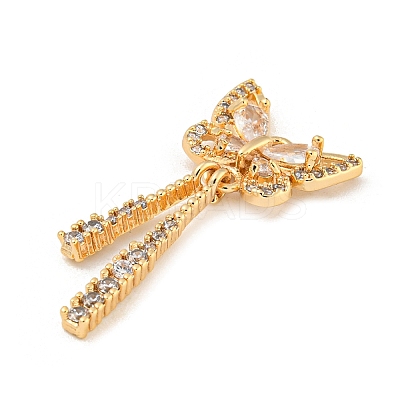 Brass Micro Pave Clear Cubic Zirconia Pendants KK-Z057-06G-1