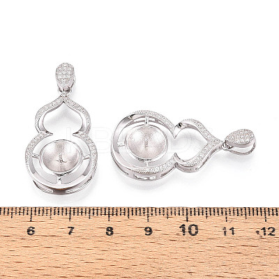 925 Sterling Silver Micro Pave Cubic Zirconia Peg Bail Pendants STER-N016-50P-1