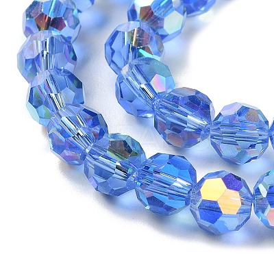 Electroplate Glass Beads Strands GLAA-Q099-E01-01-1