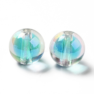 Two Tone UV Plating Rainbow Iridescent Acrylic Beads TACR-D010-03A-02-1