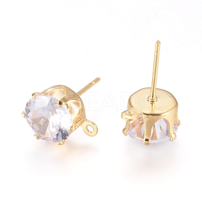 Brass Stud Earring Findings KK-L199-A01-G-1