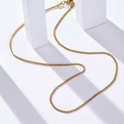 304 Stainless Steel Mesh Chain Necklaces for Women Men NJEW-P321-01G-1
