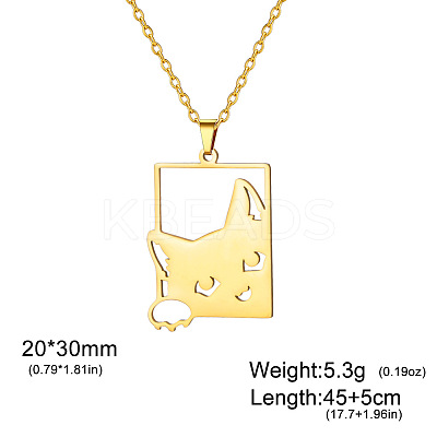 304 Stainless Steel Laser Cut Pendant Necklaces FS-WGCBEAA-04-1