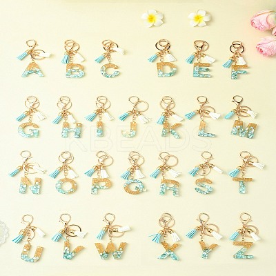 Transparent Epoxy Resin Pendant Keychains KEYC-FS00022-10-1