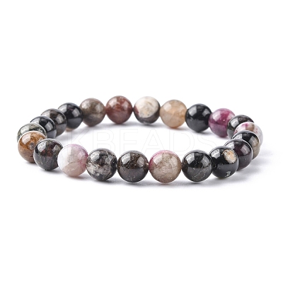 Multicolor Tourmaline Stretch Bracelets BJEW-C259-8mm-3-1