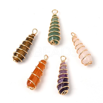 Natural Mixed Gemstone Pendants PALLOY-JF00956-1