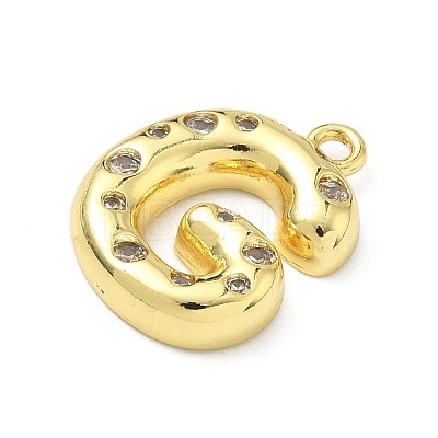 Brass Micro Pave Clear Cubic Zirconia Pendants KK-I476-02G-G-1
