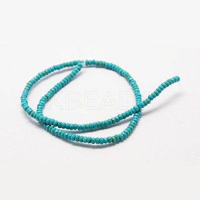 Faceted Rondelle Synthetic Turquoise Beads Strands TURQ-I015-6x4mm-06-1
