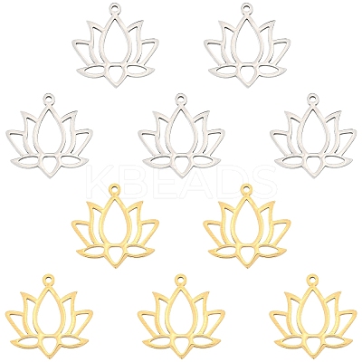 10Pcs 2 Colors 304 Stainless Steel Pendants STAS-YW0003-48-1