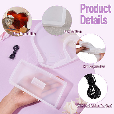 1 Set Heart Photo Frame Silicone Molds DIY-TA0014-77-1
