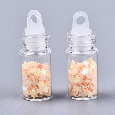 Glass Wishing Bottle Pendant Decorations GGLA-S036-05-1
