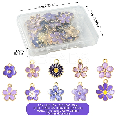40Pcs 10 Styles Eco-Friendly Zinc Alloy Pendants FIND-FS0003-47-1