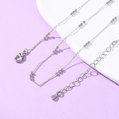 2MM Brass Round Ball Cable Chain Necklaces MAK-L045-01P-1