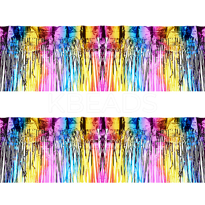 Plastic Foil Fringe Curtains DIY-WH0028-106A-1