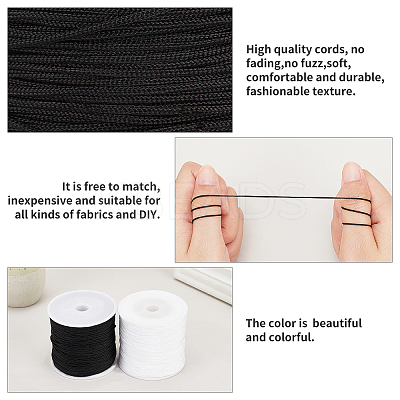 2 Rolls 2 Colors Braided Nylon Thread NWIR-PH0001-78-1
