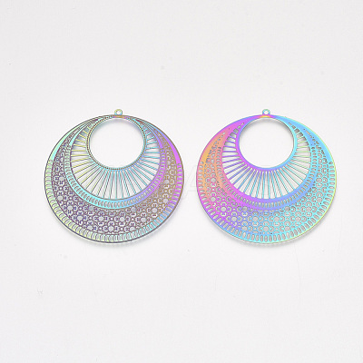 Ion Plating(IP) 304 Stainless Steel Filigree Pendants X-STAS-S108-42-1